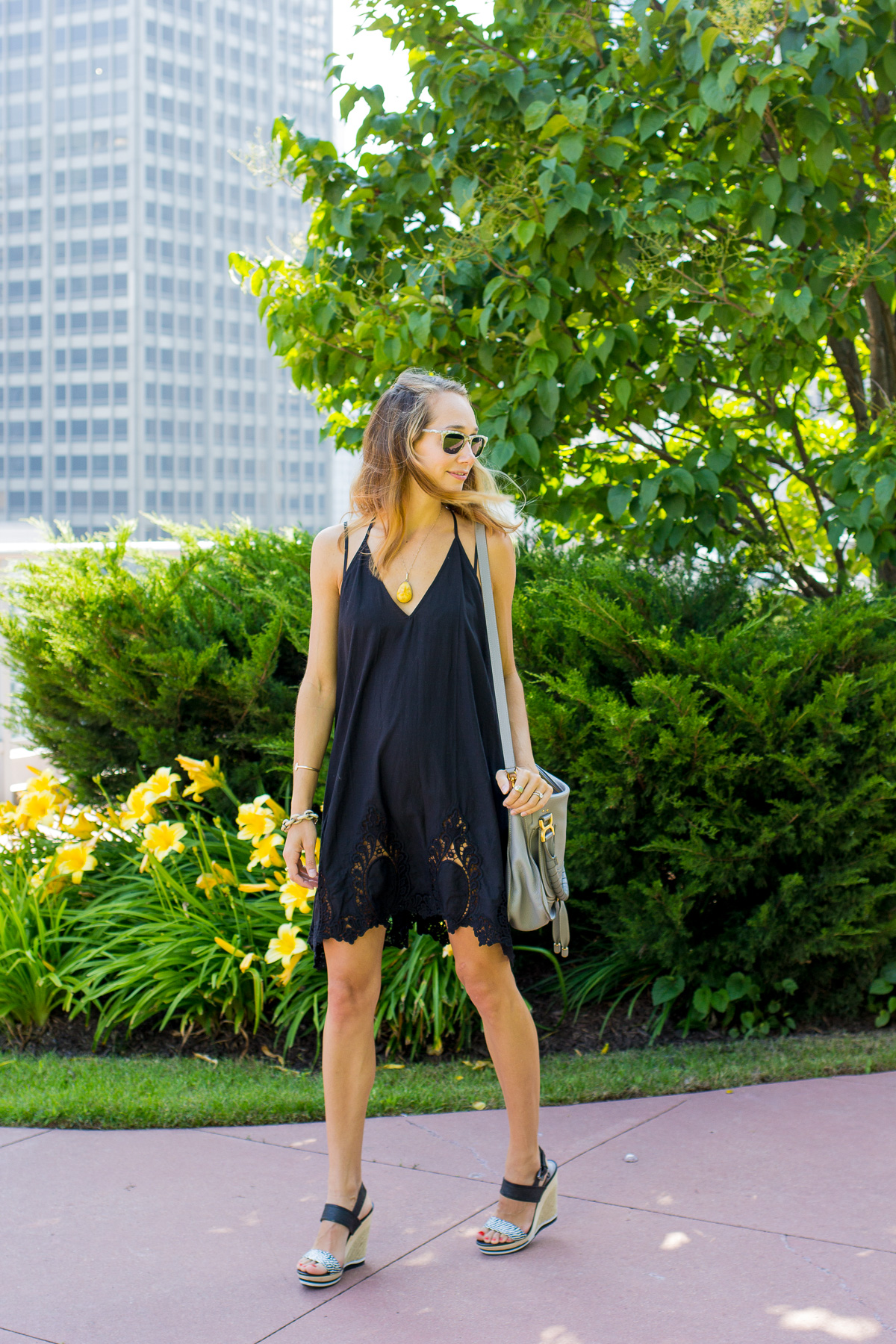 Black Lace Dress & Wedges —&nbsp;via @TheFoxandShe