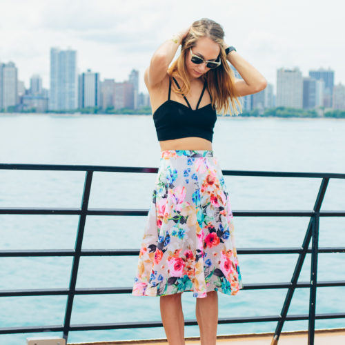 Crop Top & Floral Midi Skirt — via @TheFoxandShe