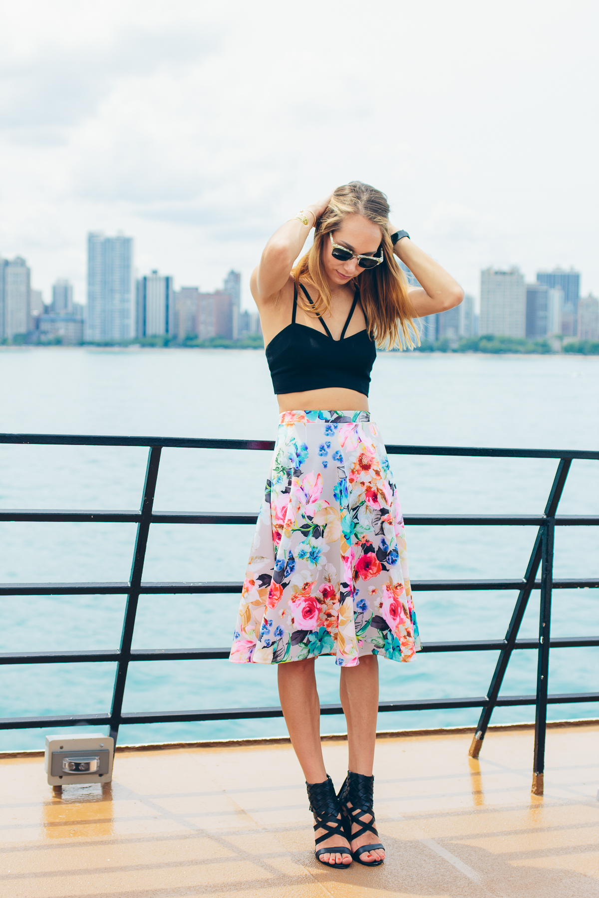 Crop Top & Floral Midi Skirt — via @TheFoxandShe