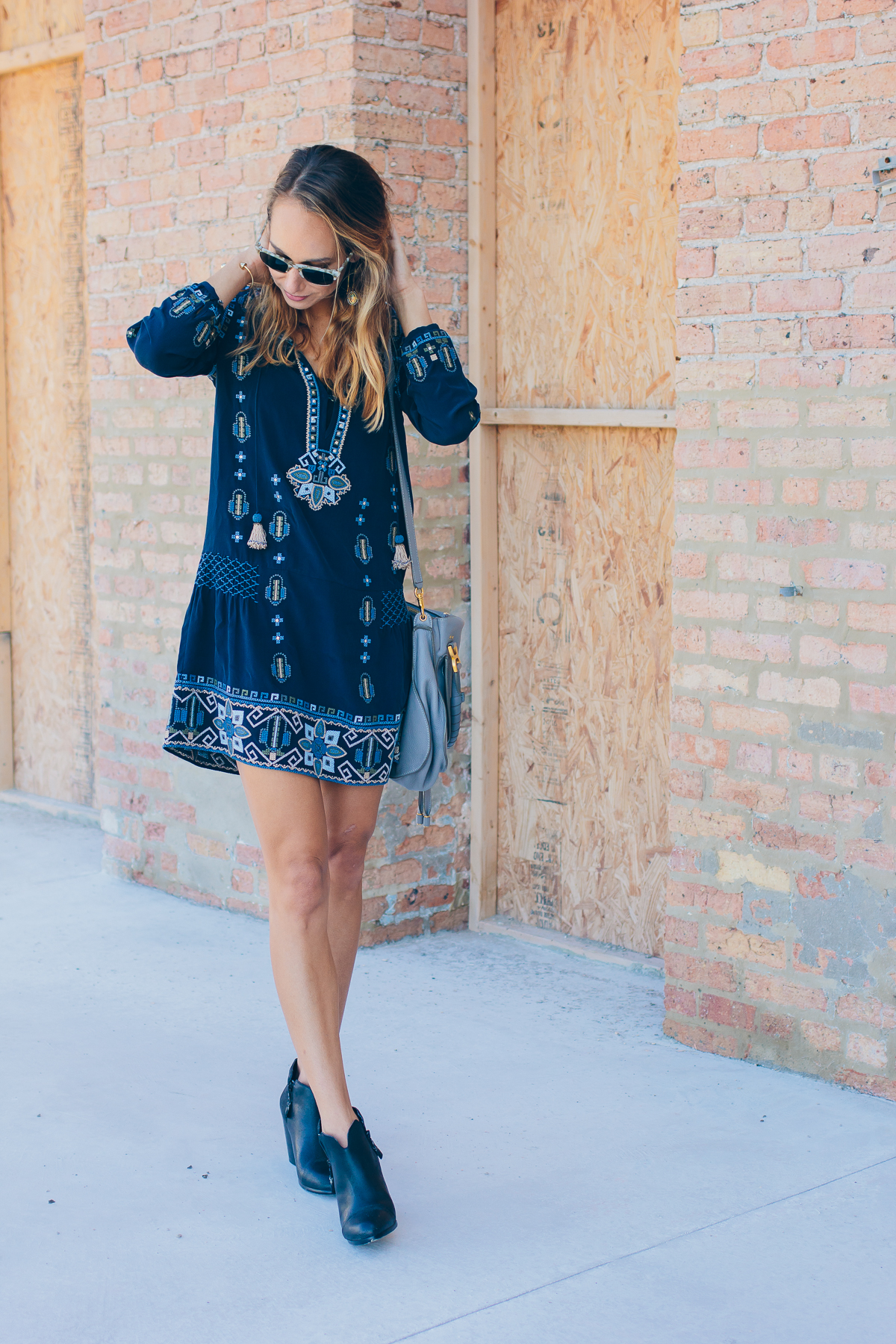 embroidered drop waist dress — via @TheFoxandShe