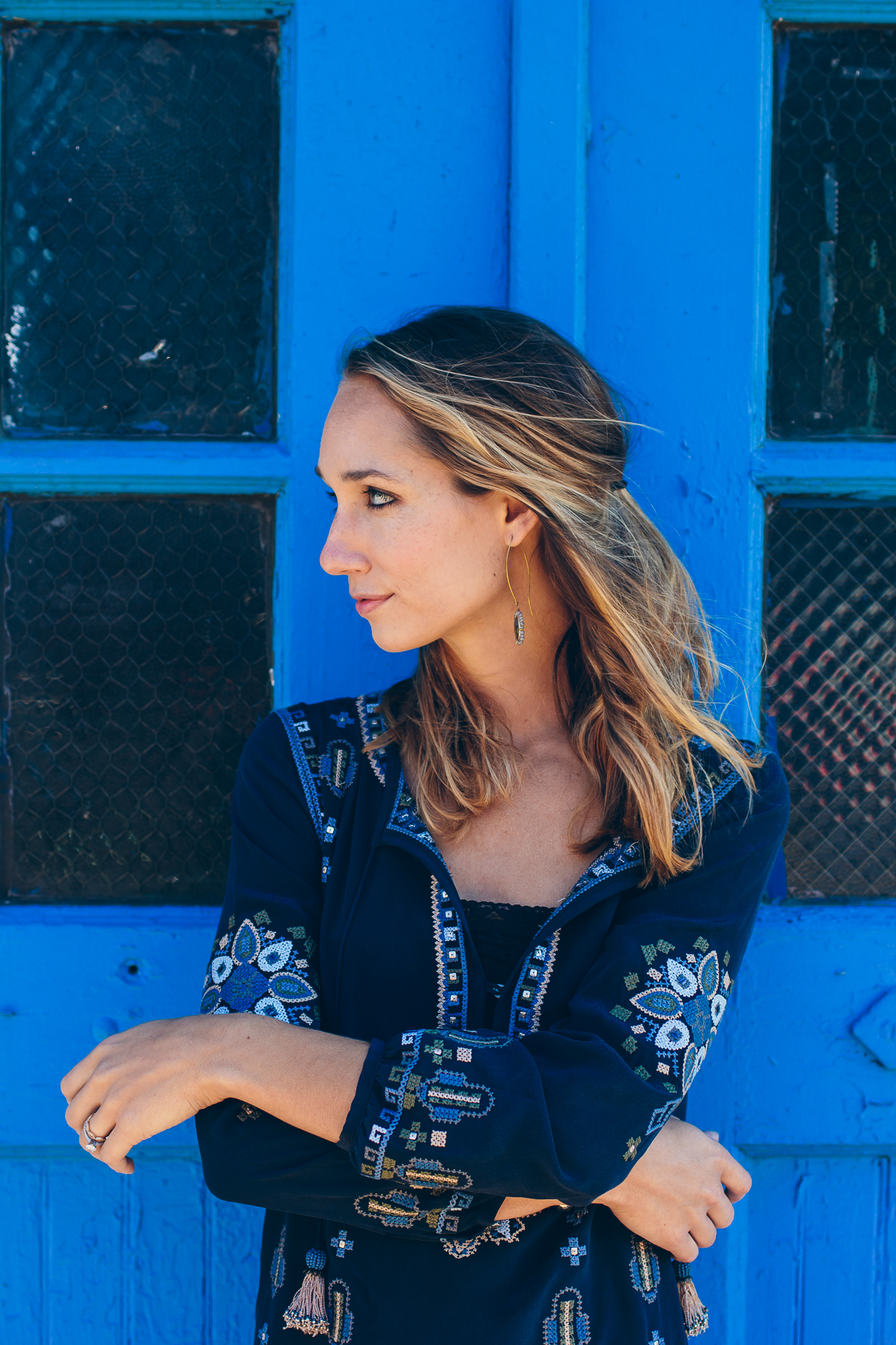 embroidered drop waist dress — via @TheFoxandShe