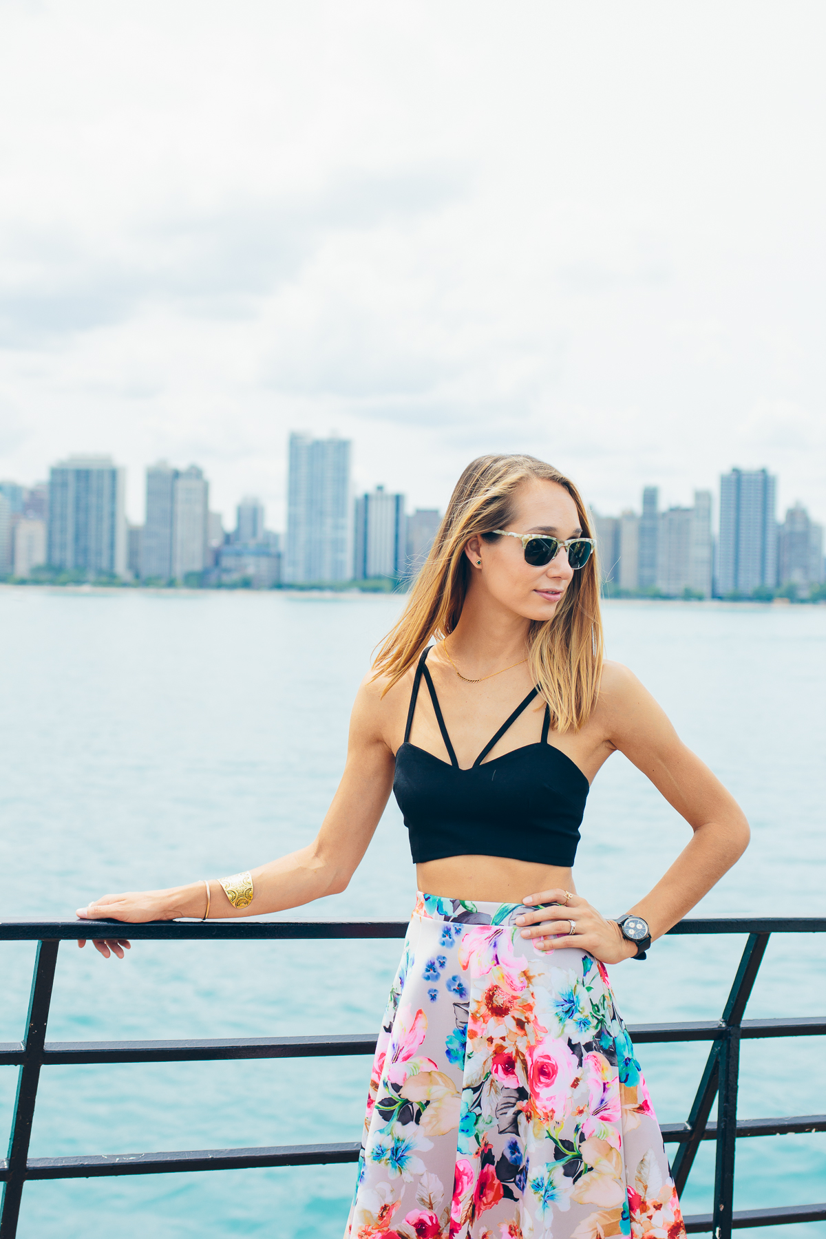 Crop Top & Floral Midi Skirt — via @TheFoxandShe