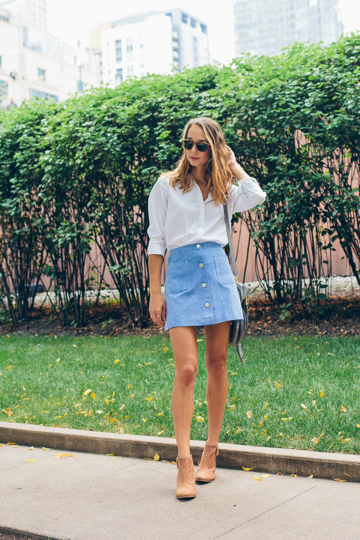 buttoned up suede skirt — via @TheFoxandShe