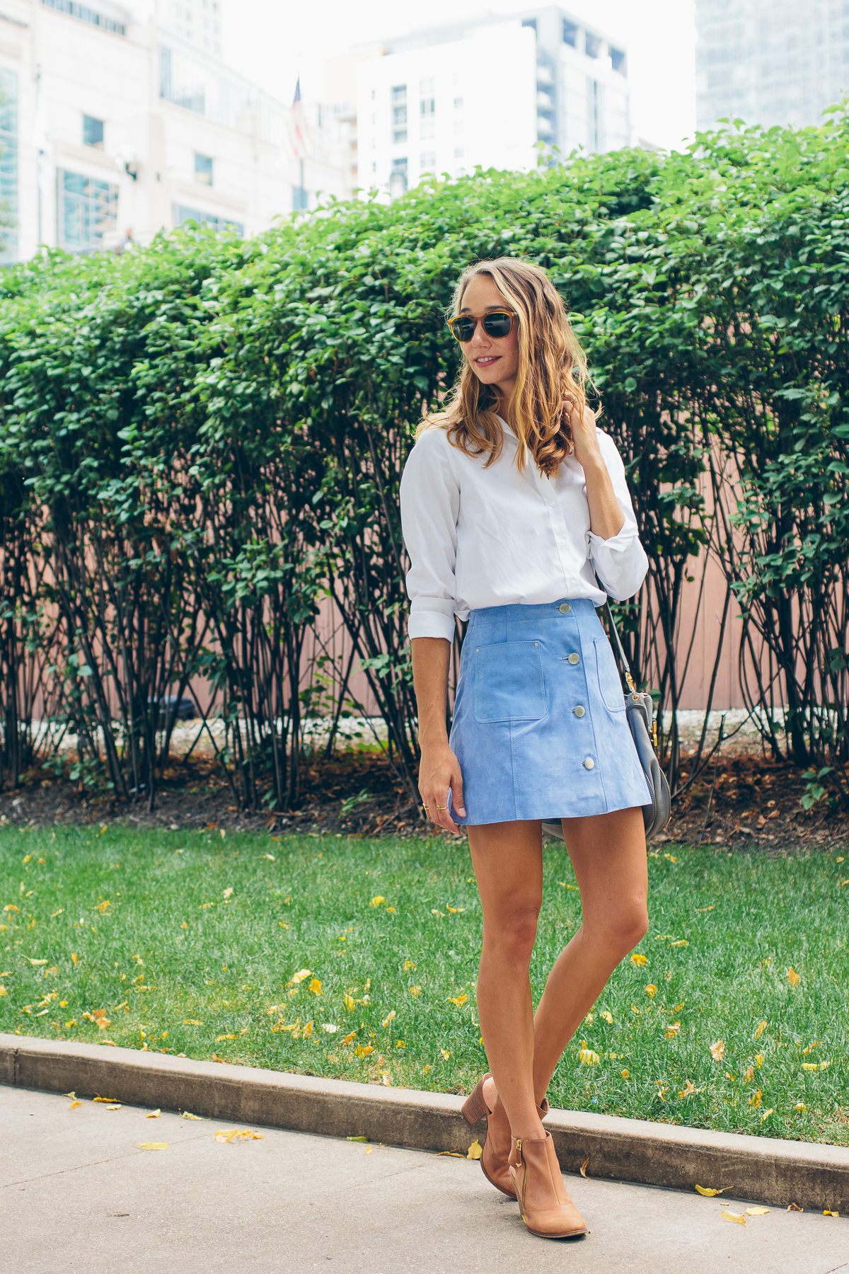 buttoned up suede skirt — via @TheFoxandShe