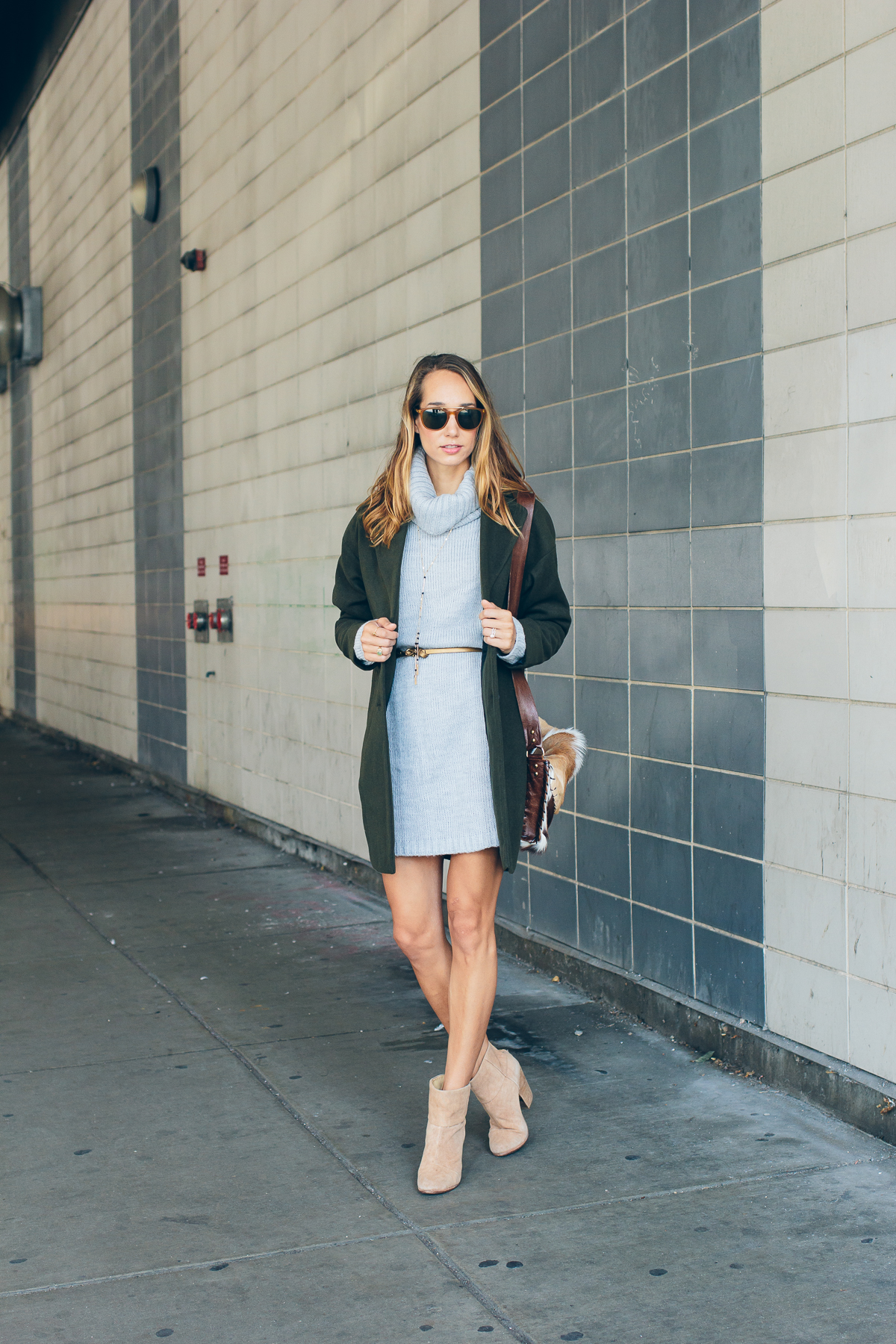 cowl neck sweater dress and cocoon — via @TheFoxandShe