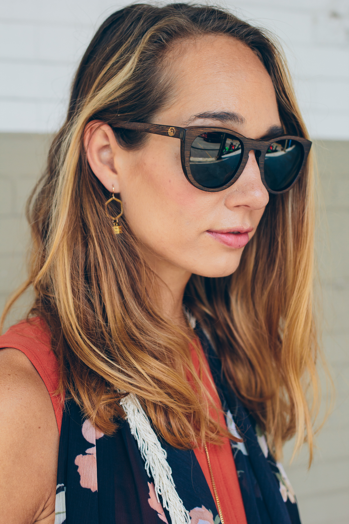 bamboo sunglasses and balayage — via @TheFoxandShe