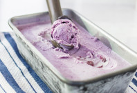 Goat Cheese & Blueberry Ice Cream — via @TheFoxandShe