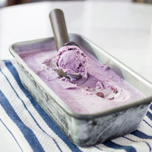 Goat Cheese & Blueberry Ice Cream — via @TheFoxandShe