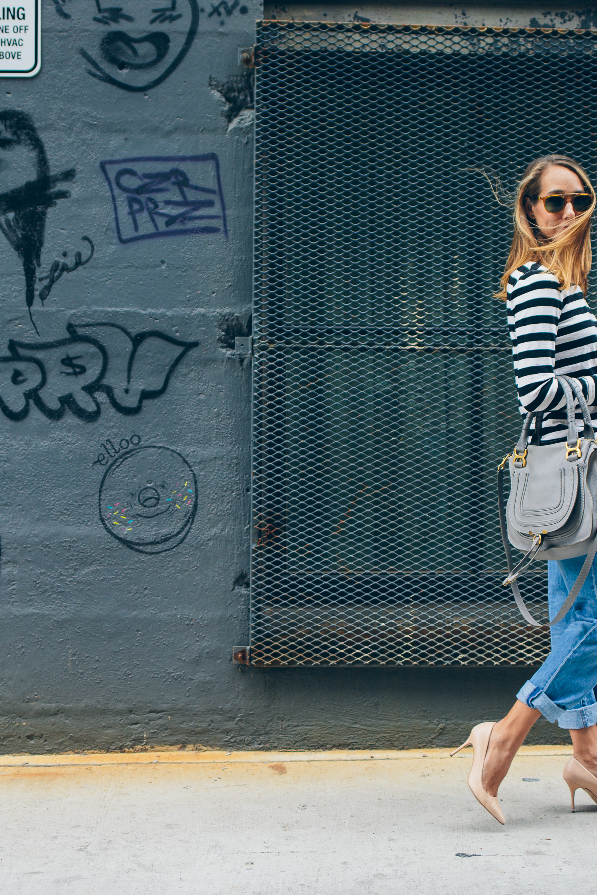 striped tee and boyfriend jeans — via @TheFoxandShe