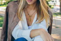 leather jacket, silk blouse — via @TheFoxandShe