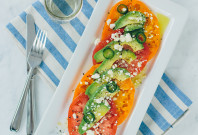 Heirloom Tomato Salad with Avocado — via @TheFoxandShe