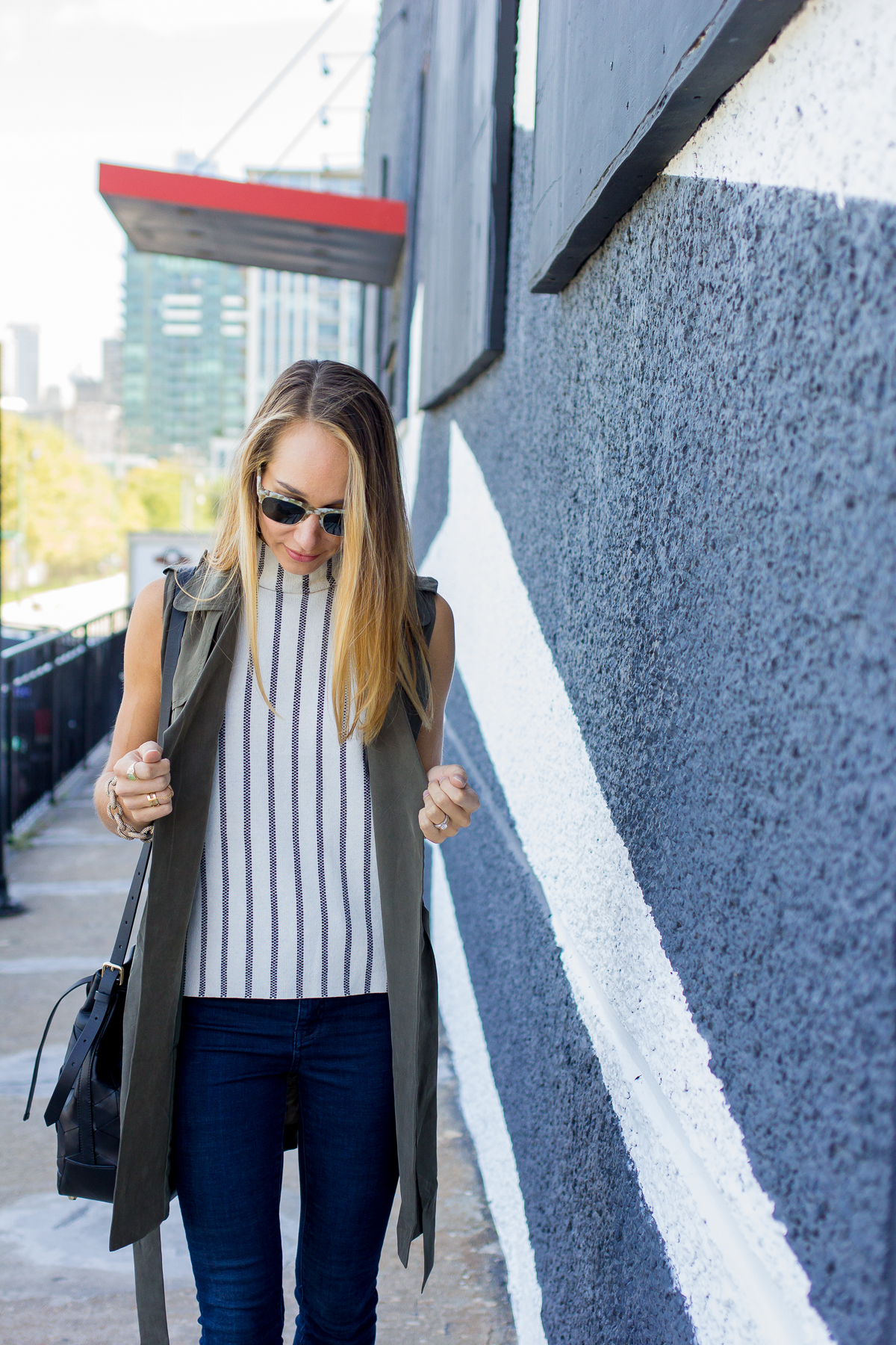 striped shirt, fall outfit inspiration — via @TheFoxandShe