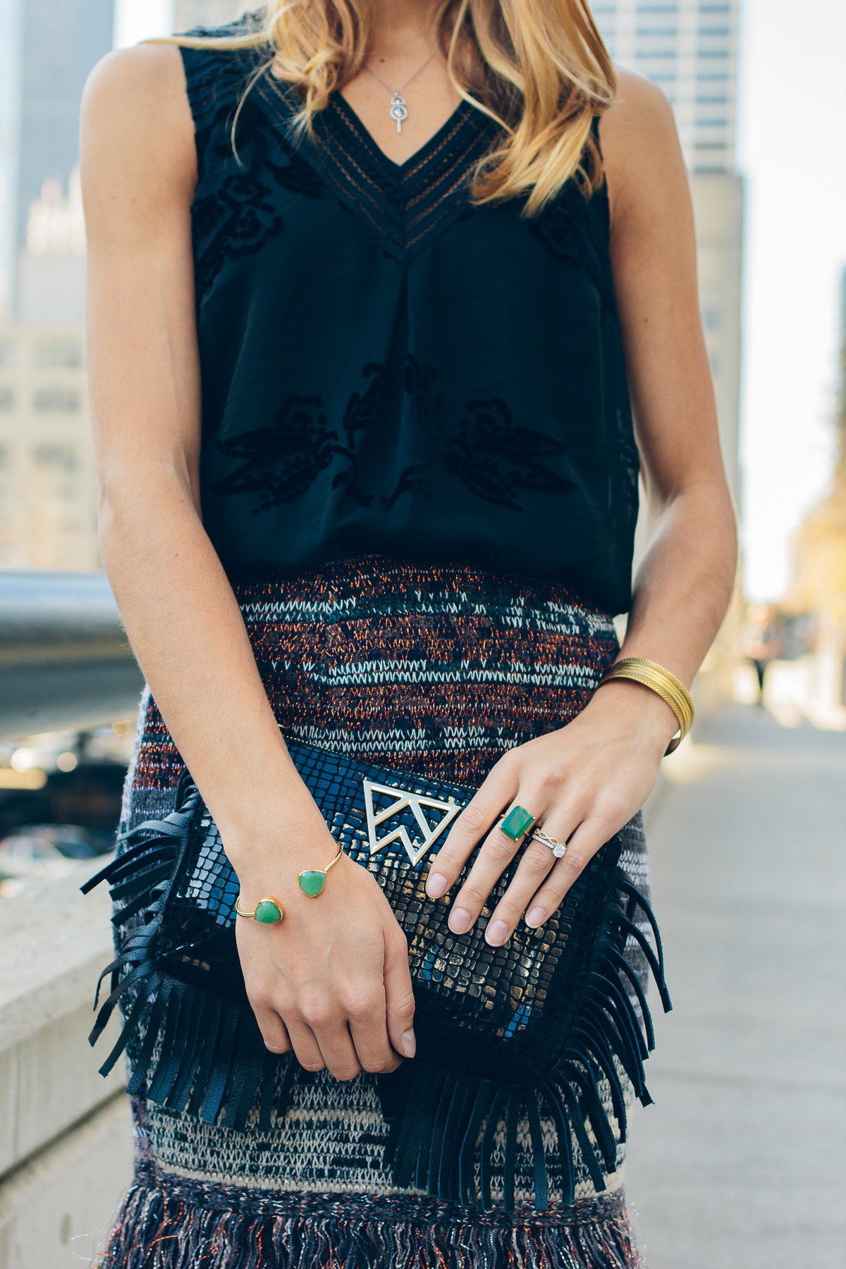 margaret elizabeth jewelry, bangle, cuff, cocktail ring, kelly wynne wristlet — via @TheFoxandShe