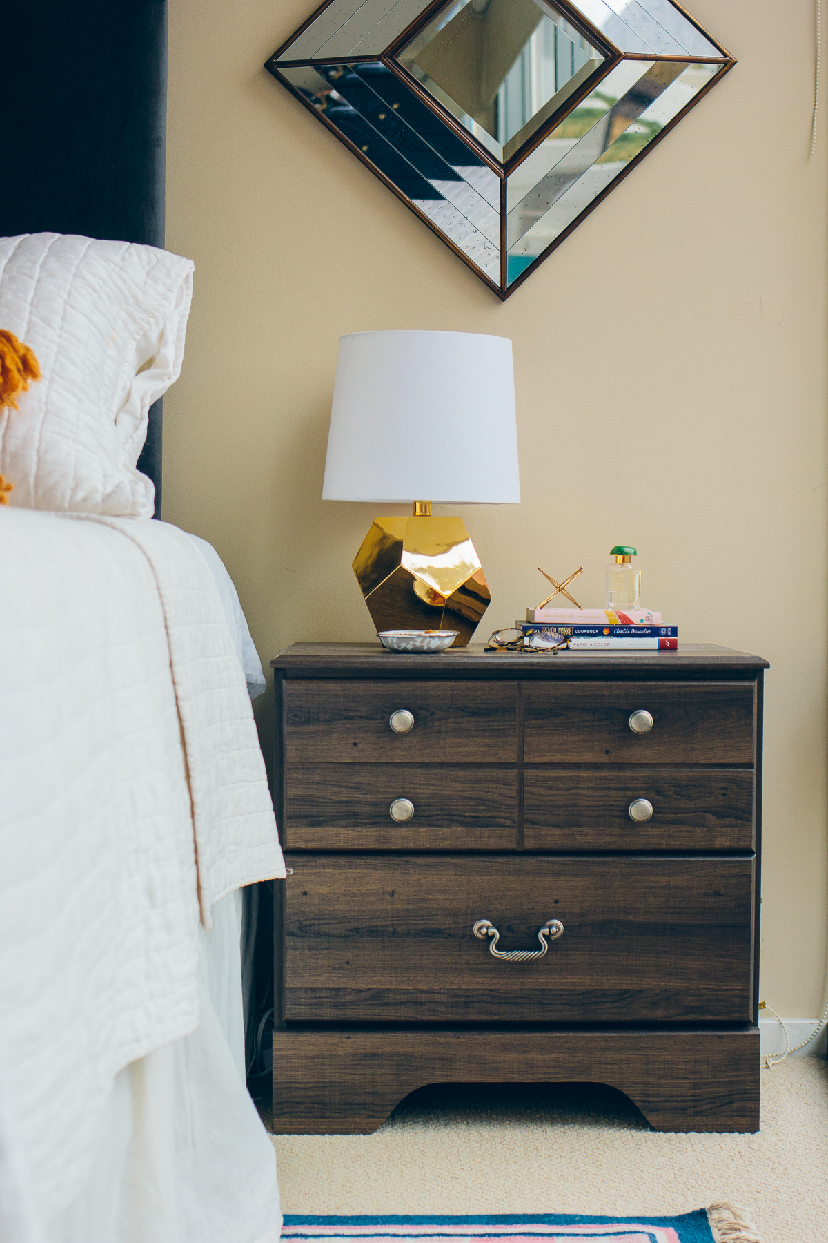 how to style a bedside table — via @TheFoxandShe