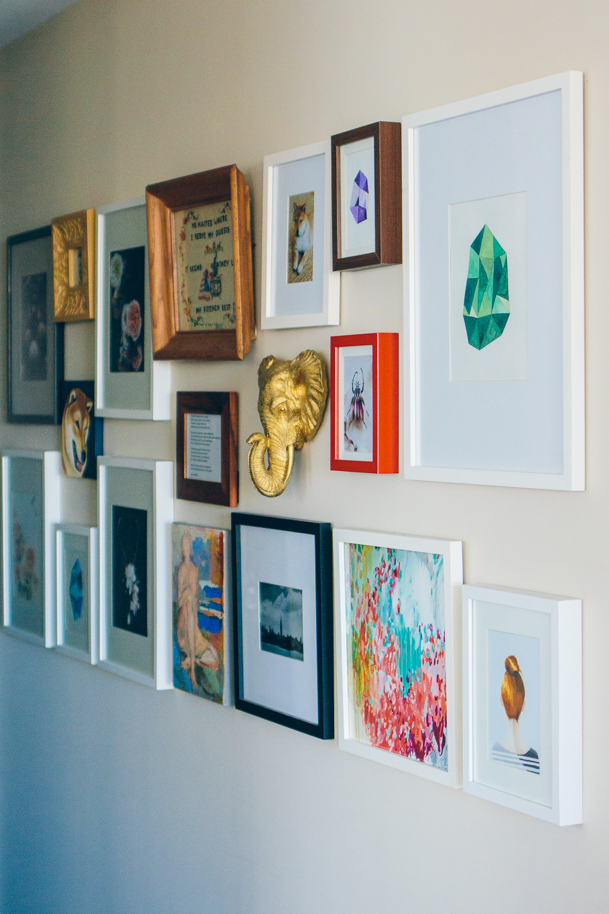 minted artwork, gallery wall, small art prints — via @TheFoxandShe