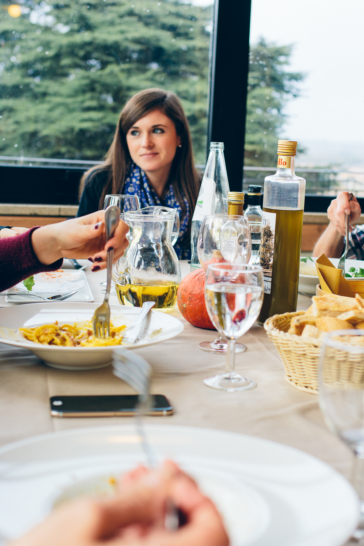 spaghetti carbonara lunch in Assisi, Italy — via @TheFoxandShe