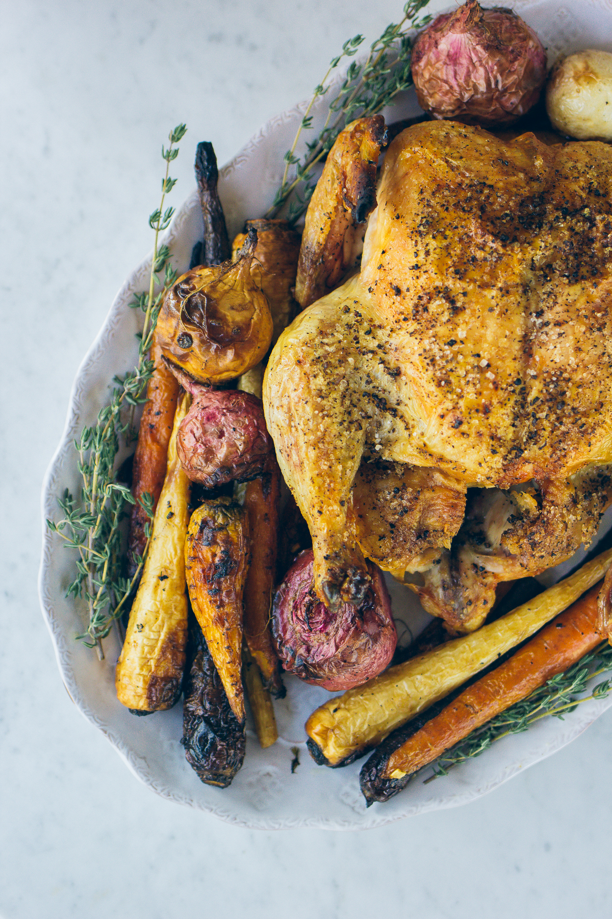 the easiest roast chicken with vegetables — via @TheFoxandShe