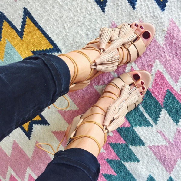 tassel lace up sandals, lace up heels — via @TheFoxandShe