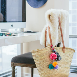 DIY Pom Pom Beach Bag