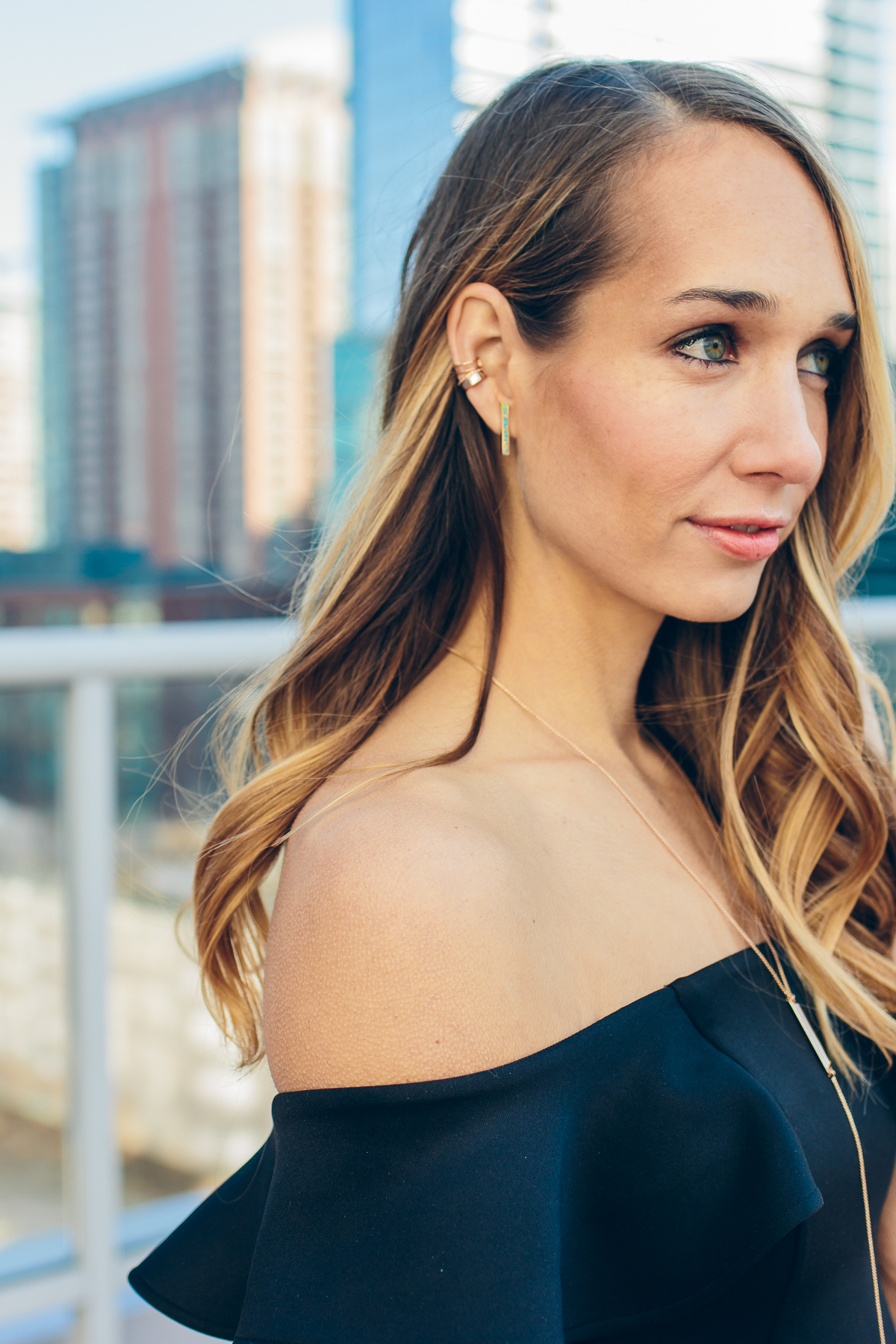 off the shoulder dress, little black dress, ruffled top dress, pencil dress, valentines day outfit — via @TheFoxandShe
