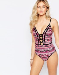 Plunge Aztec Swimsuit
