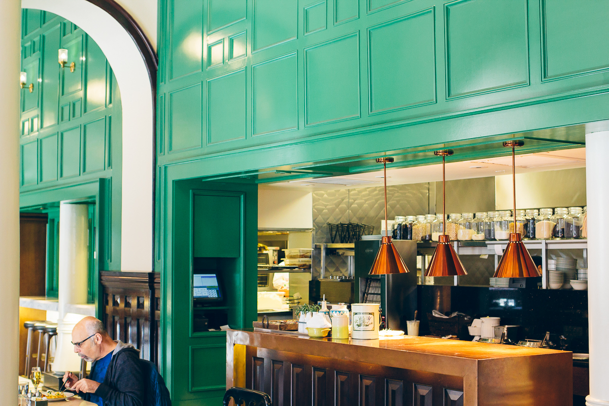 turquoise wall, copper lamps, interior inspiration, the driskill austin — via @TheFoxandShe