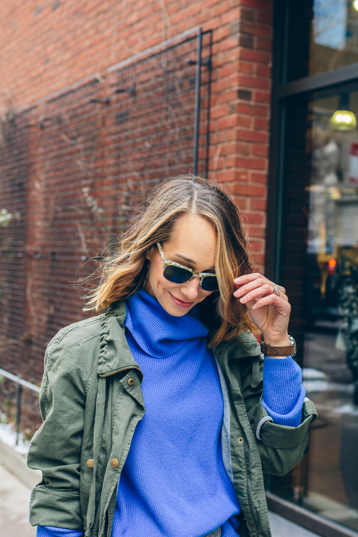 how to style a military jacket, anorak, over the knee boots, winter to spring transition, casual outfit, chicago style blogger — via @TheFoxandShe