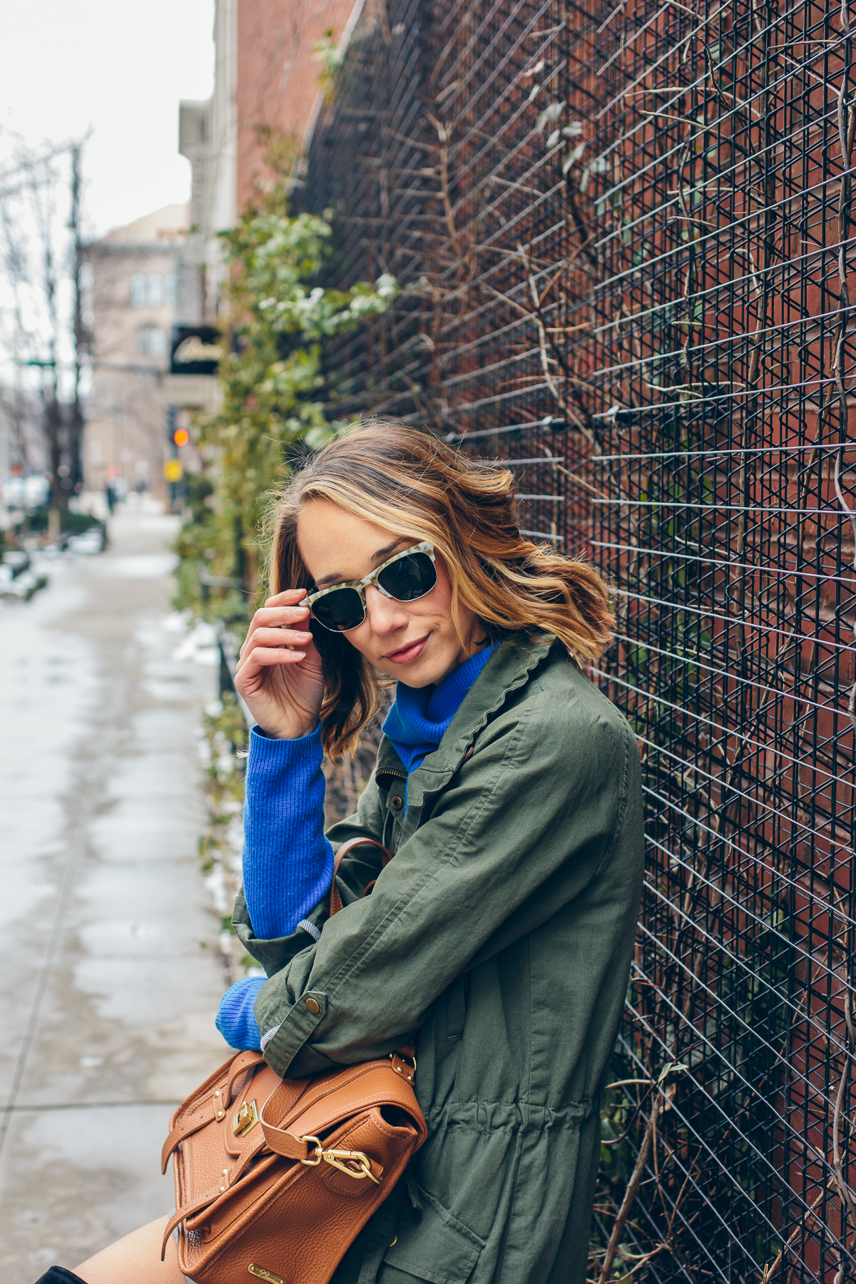how to style a military jacket, anorak, over the knee boots, winter to spring transition, casual outfit, chicago style blogger — via @TheFoxandShe