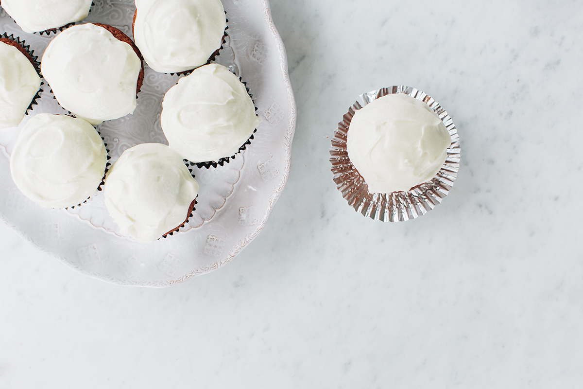 homemade red velvet cupackes, cream cheese frosting — via @TheFoxandShe