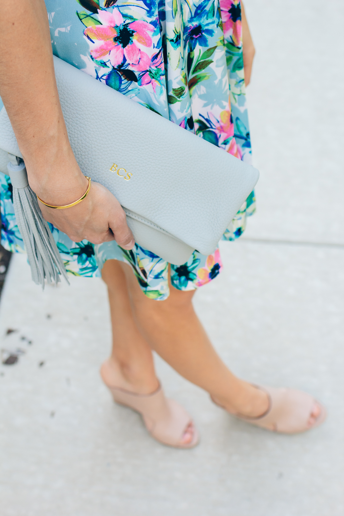 monogrammed leather clutch — via @TheFoxandShe