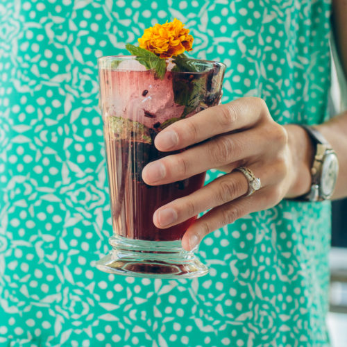 sparkling blackberry mint punch