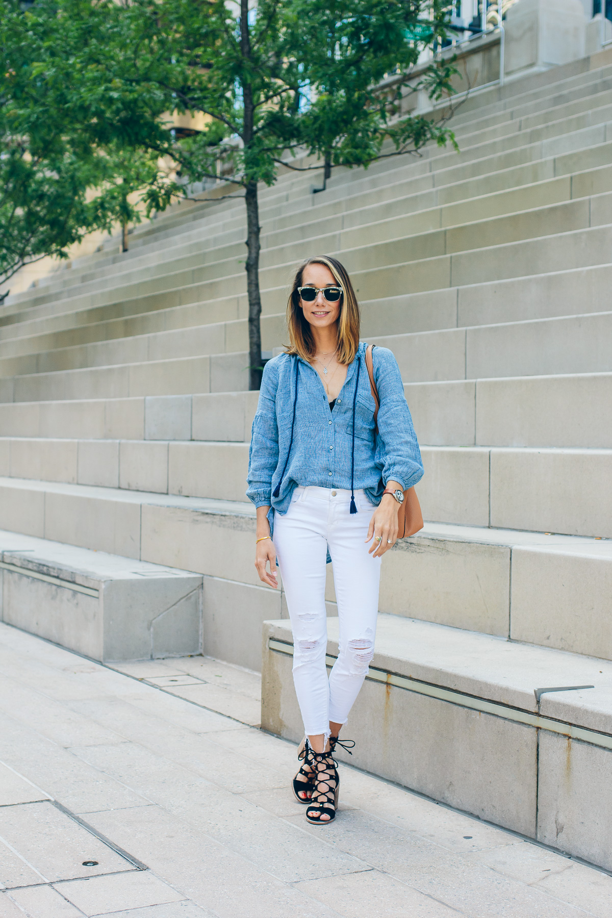 boho top, casual summer outfit, chicago style blogger