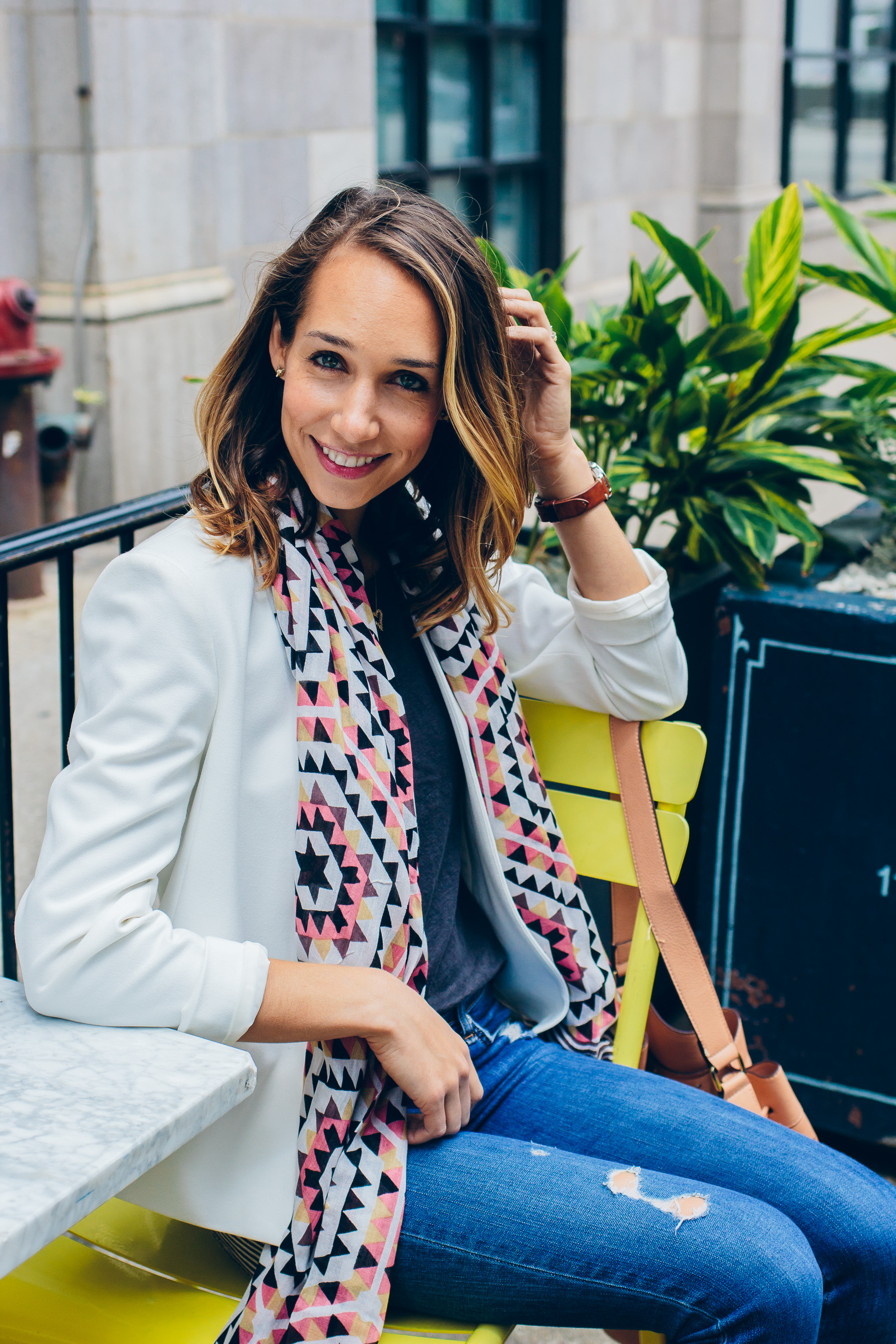 printed scarf, casual outfit