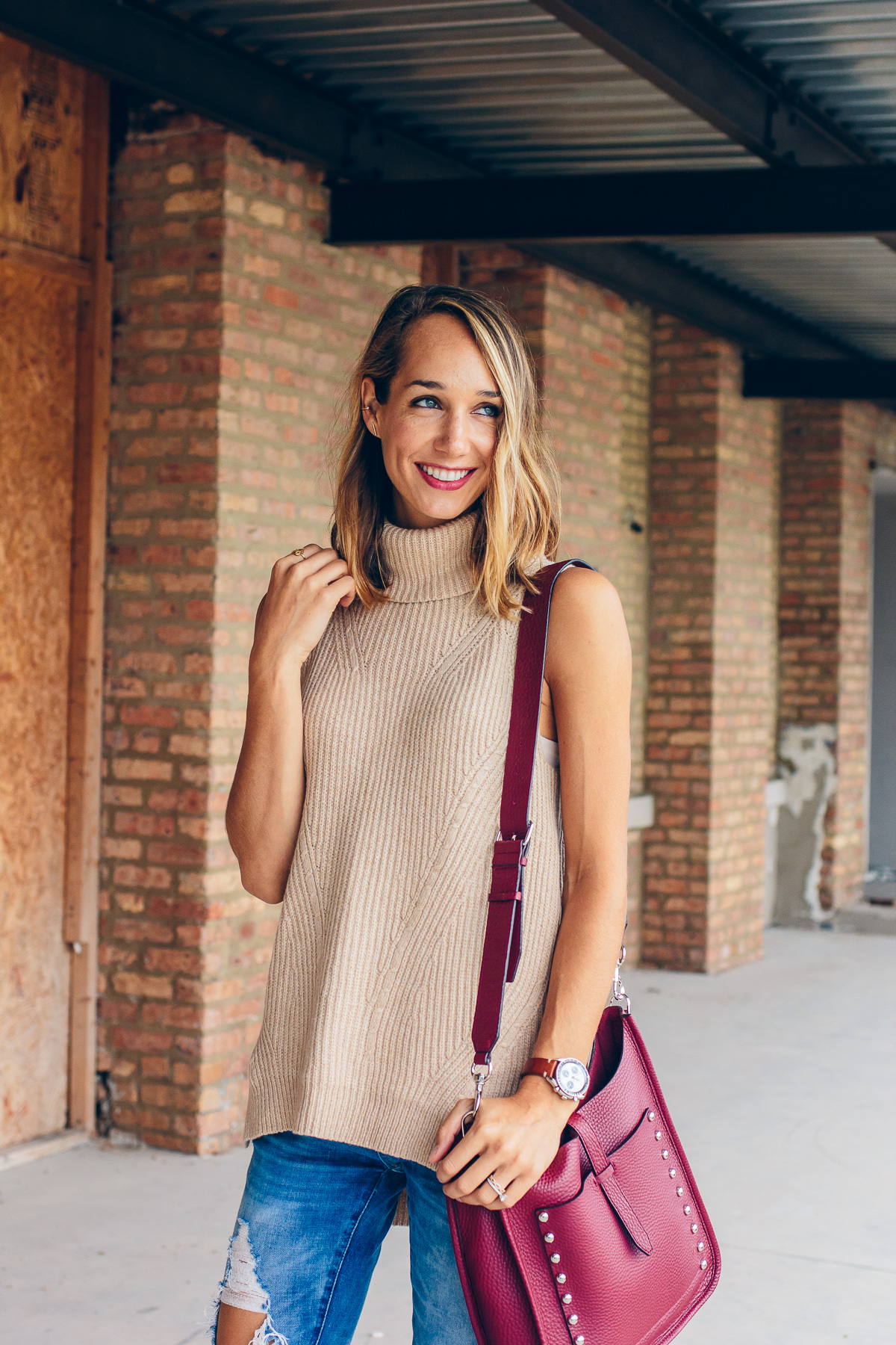 camel sweater tank