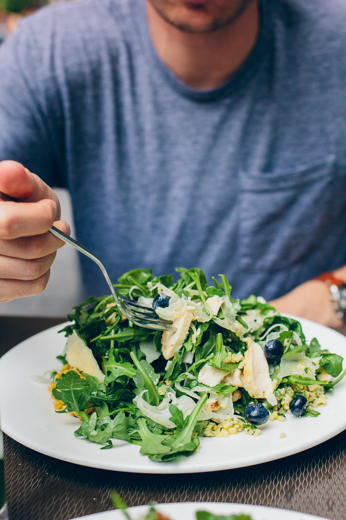 3-grain arugula salad