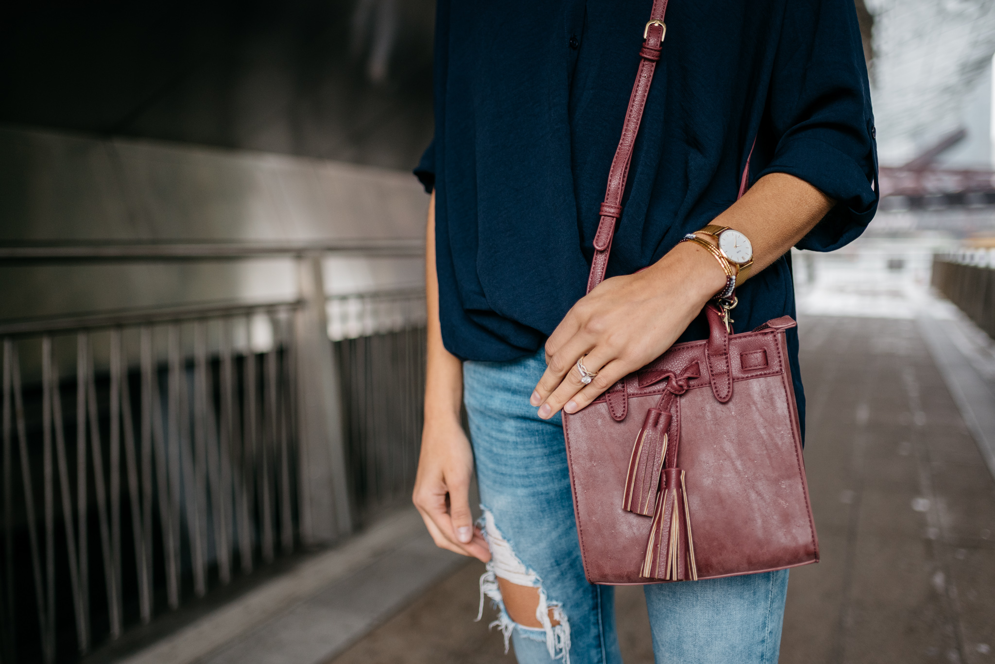 mini bag with tassels