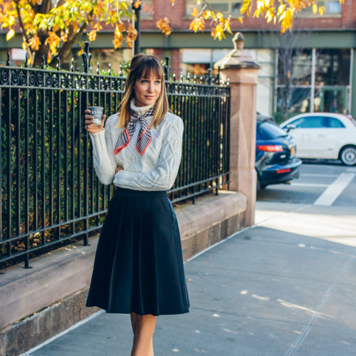 cable knit sweater outfit