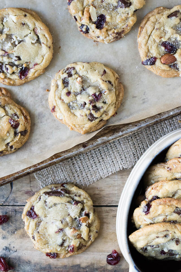 cranberry almond chocolate cookies