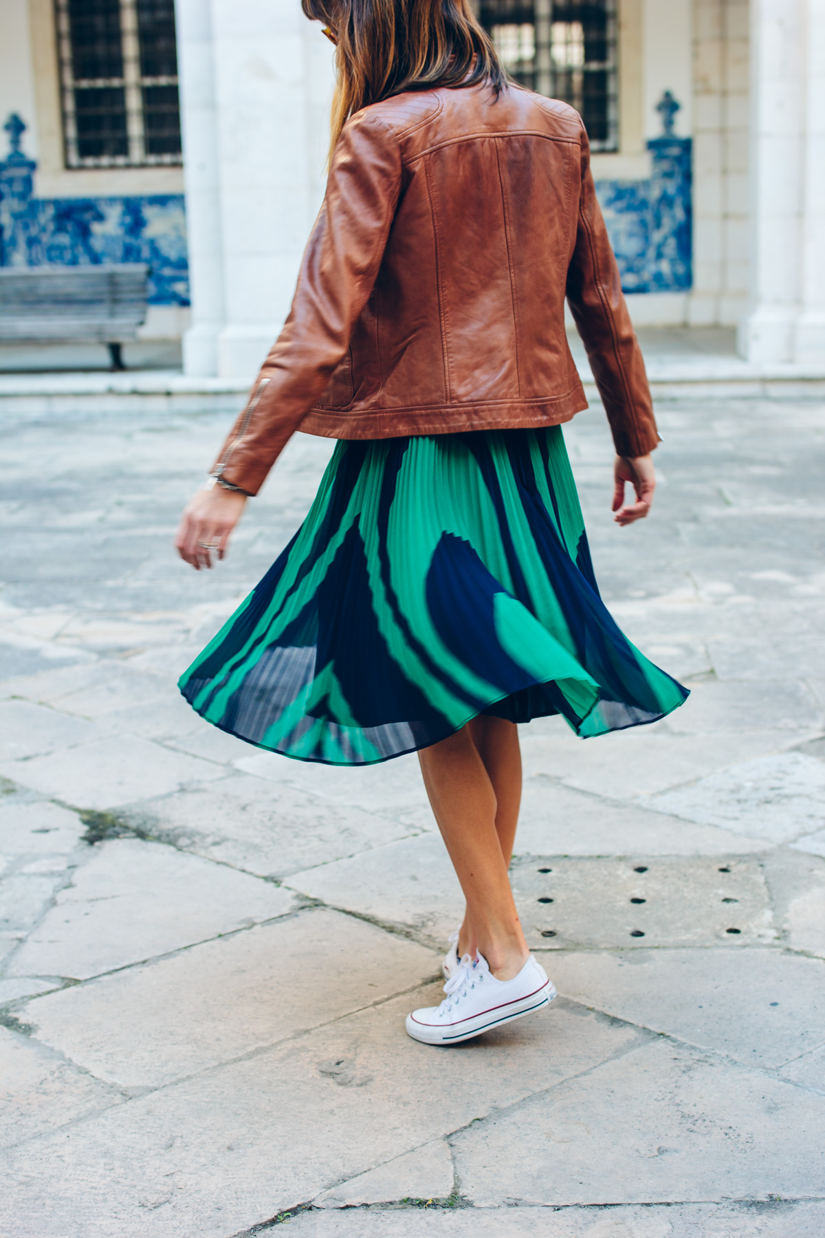 colorful pleated skirt