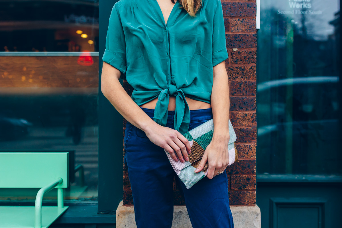 @anthropologie knotted silk shirt
