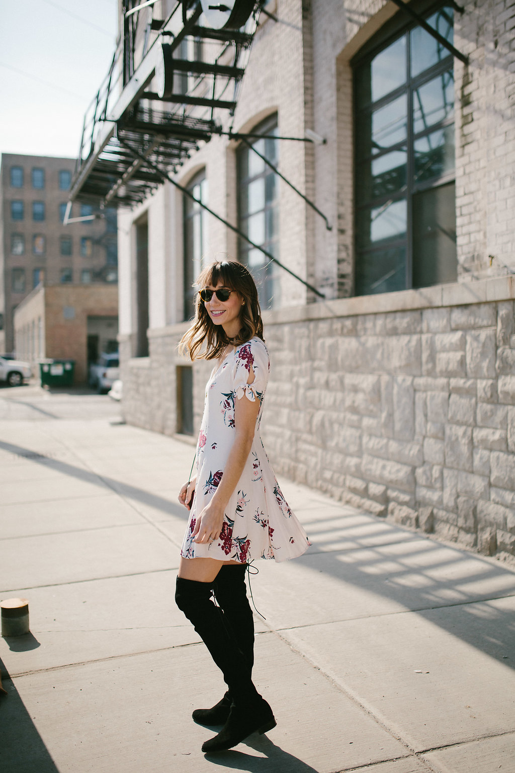 Lowland boots with a short dress