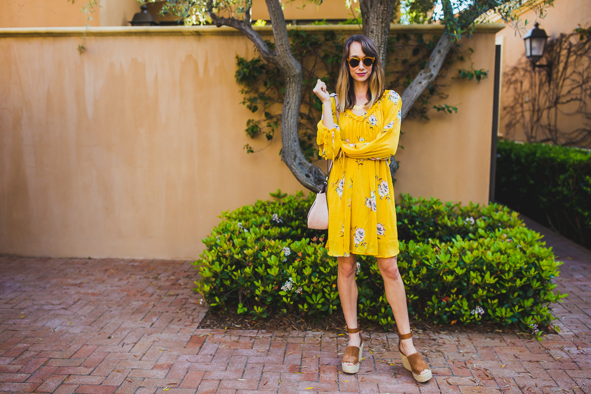 yellow floral dress