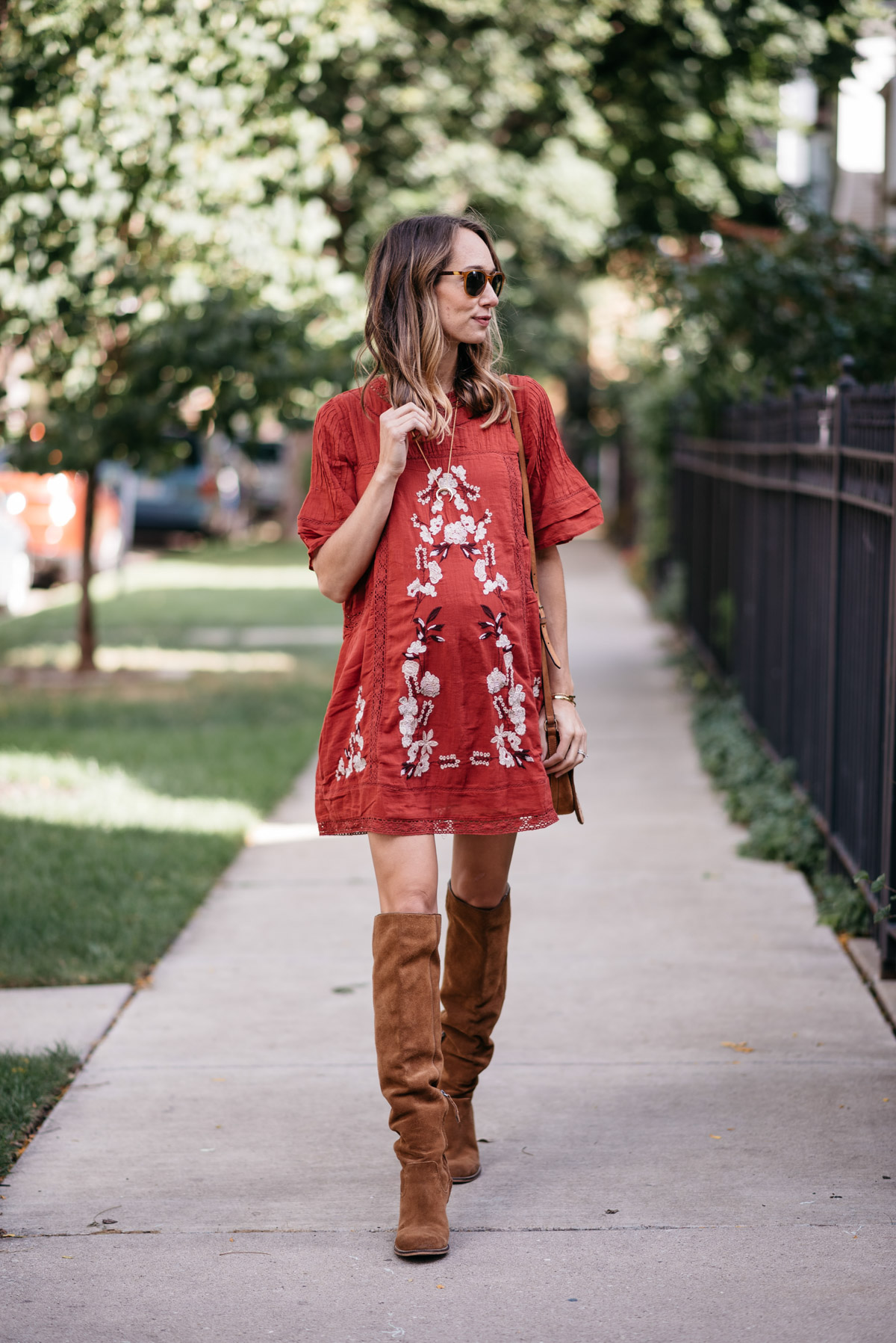 How to Style a Midi Dress with Knee High Boots - Polished Closets