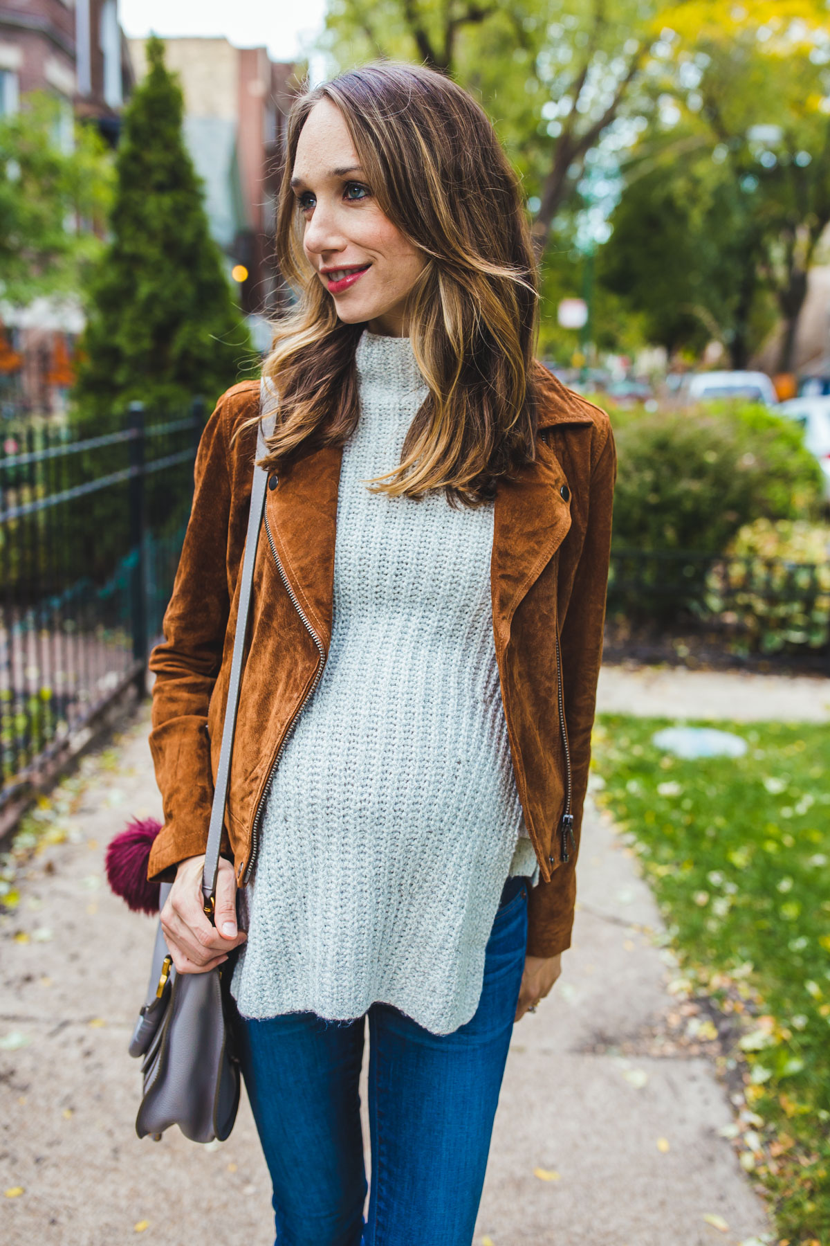 how to style a suede jacket for fall