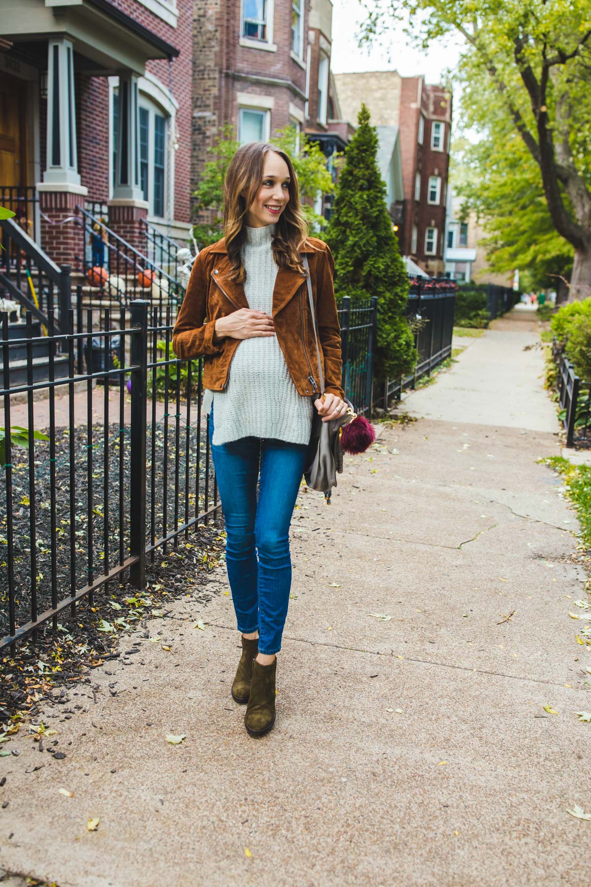 what to wear with a suede jacket in fall