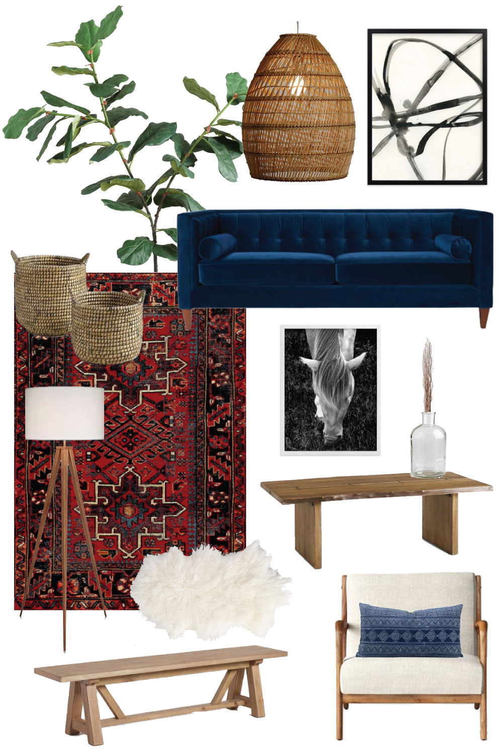 Look for Less: Boho Living Room | The Fox & She | Chicago Lifestyle Blog