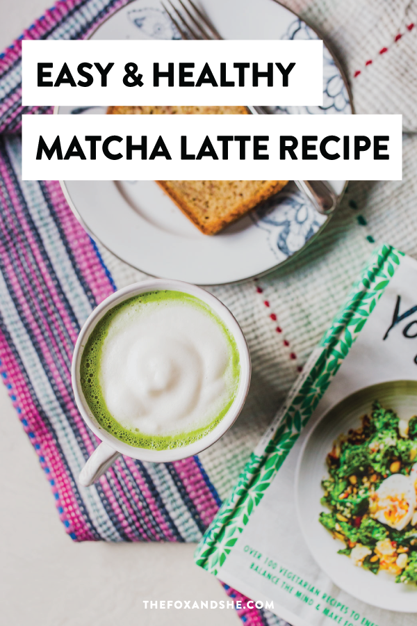This hot matcha latte recipe is quick and easy and doesn't give you a caffeine crash like coffee. I'm walking you through how to make a matcha lattes at home with a few simple ingredients and steps. The secret to supercharging this healthy matcha latte is the addition of collagen peptides! Click through for this almond milk matcha latte recipe and more healthy living tips. #healthyliving #matchalatte