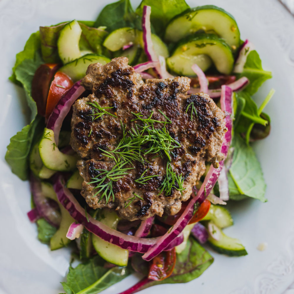 paleo recipes—bun-less Greek burgers