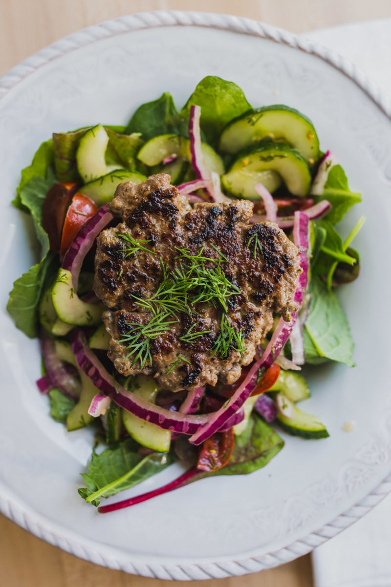 Paleo Burgers with Greek Salad | The Fox & She | Style & Wellness Blog