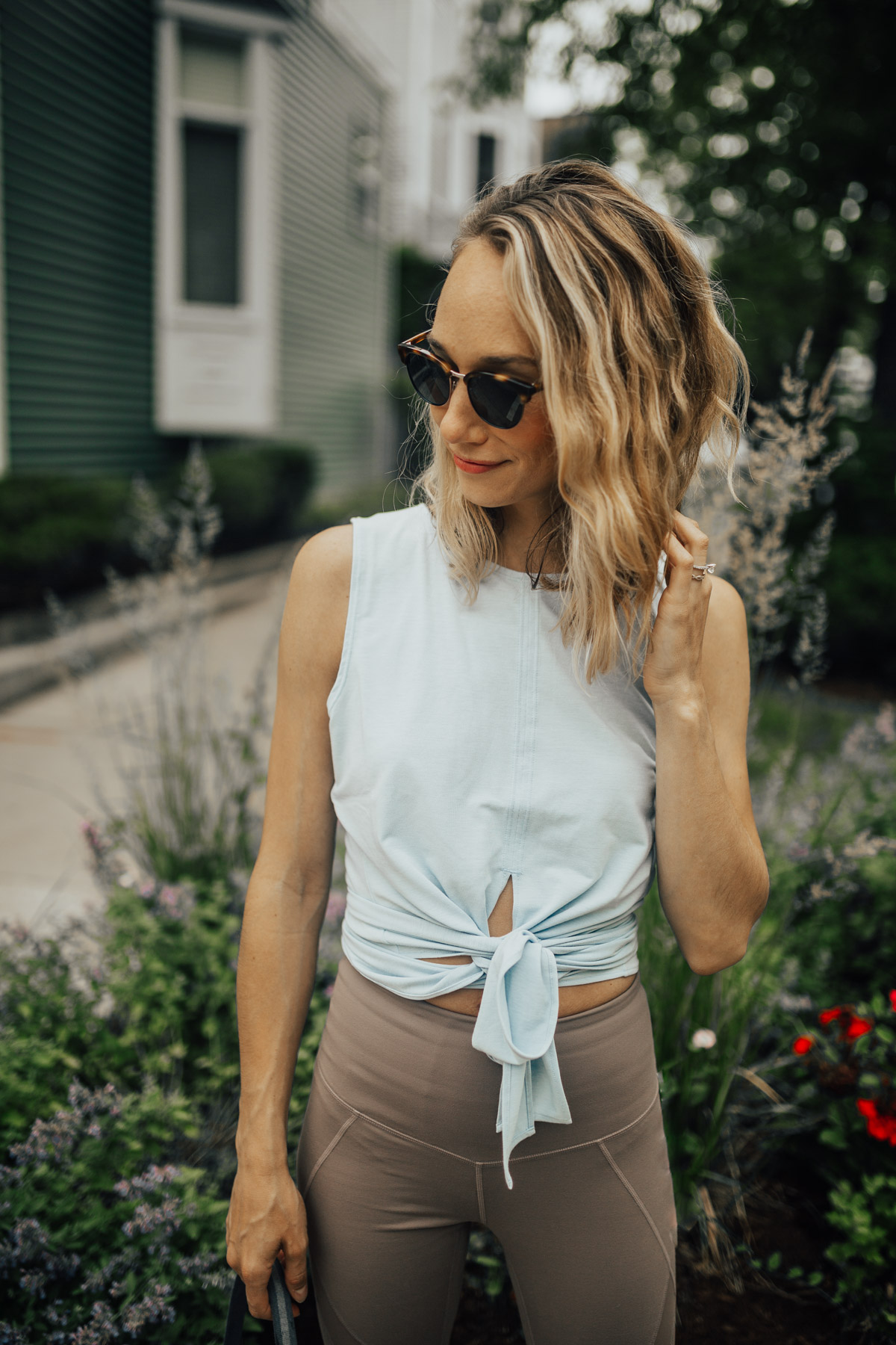 balayage and long bob haircut